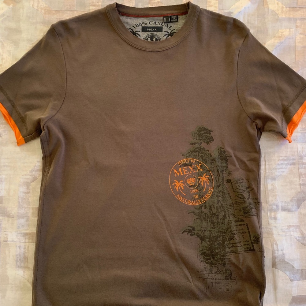 Mexx Olive Green with Orange Trim Men’s T-shirt